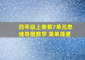 四年级上册第7单元思维导图数学 简单简便